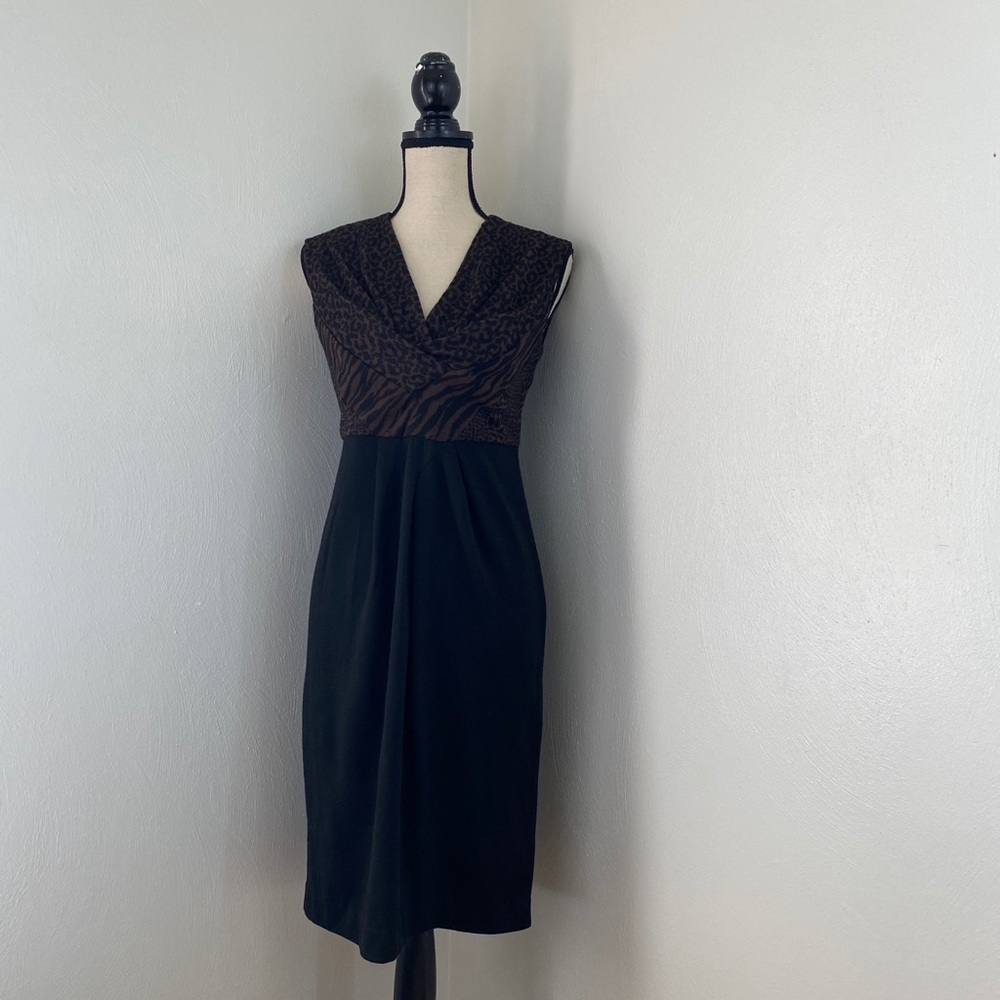 🆕 Adrienne Vittadini Dress. Black/Brown. Sz 4.